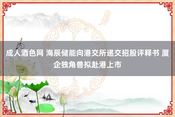 成人酒色网 海辰储能向港交所递交招股评释书 厦企独角兽拟赴港上市