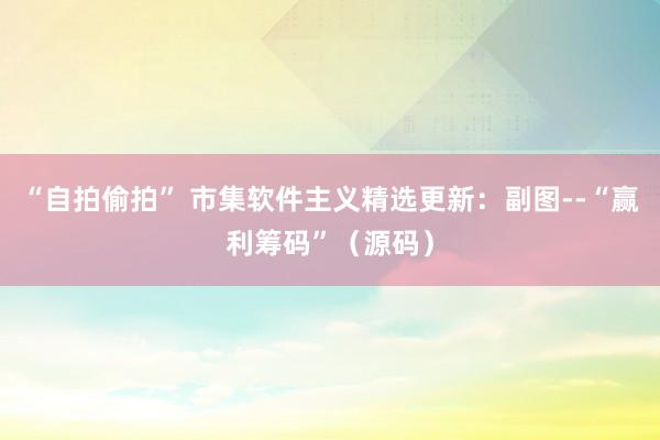 “自拍偷拍” 市集软件主义精选更新：副图--“赢利筹码”（源码）